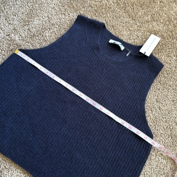 NWT White + Warren Cashmere Ribbed Shell Tank and Midi Pencil Skirt Set Navy - Picture 7 of 10